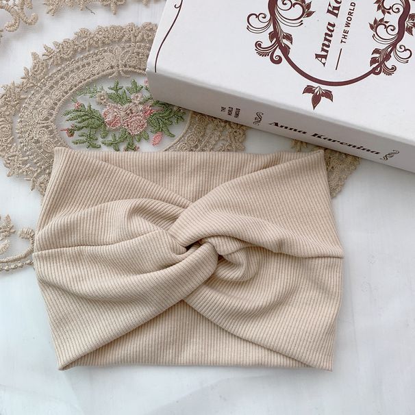 Cross knitted headband Internet celebrity style wide brimmed headband sweet face washing sports headband confinement hair bun headband for women_voghion.com