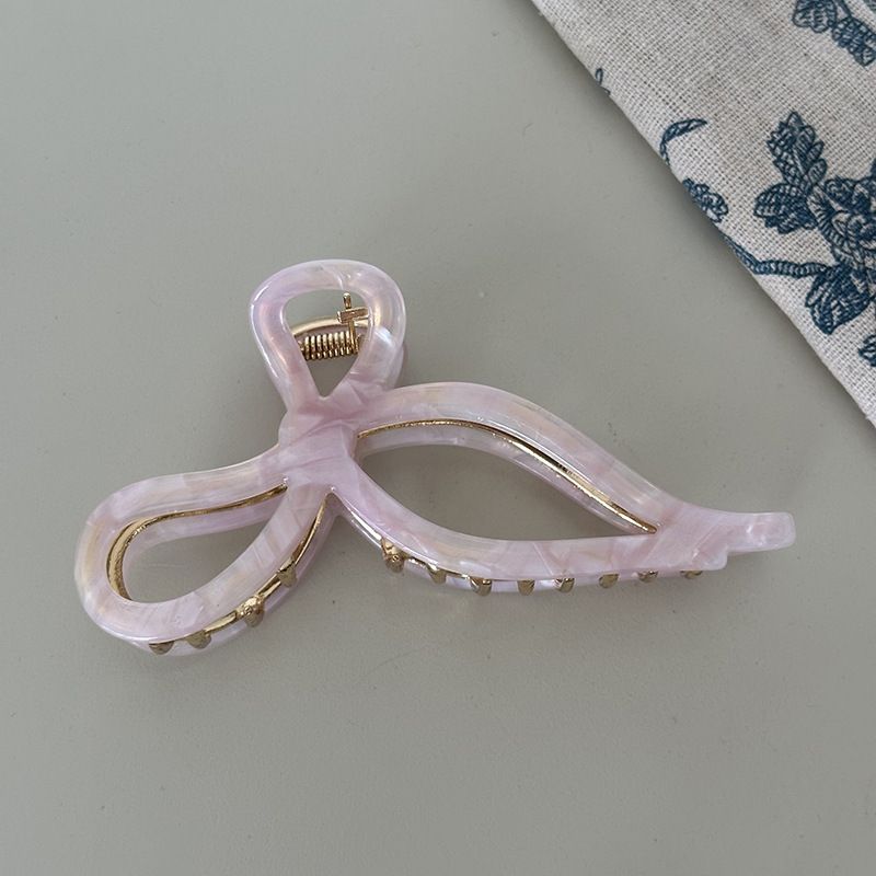 French acetate patch bow clip high-grade hairpin women's large clip New style updo shark clip headdress_voghion.com