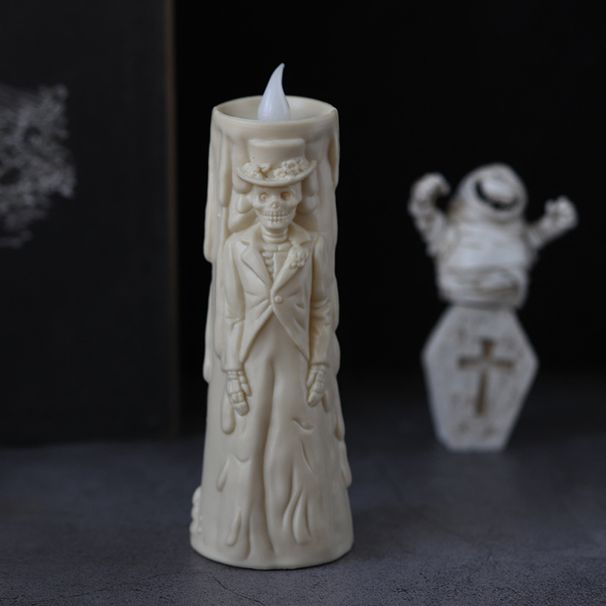 Halloween Skull Lights, LED Glowing Candles, Spooky Decorations, Decorative Props, Ghost Bride And Groom, Couple Lamp Ornaments_voghion.com