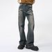 Dekonstruierte High-Street-Jeans – Distressed Washed Flare Denim mit offenem Saum (Sommer-Edition, S-XXL, Baumwollmischung)_voghion.com