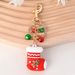Santa Claus Christmas Socks Bell Keychain Cartoon Cute Doll Bag Pendant Small Gift_voghion.com