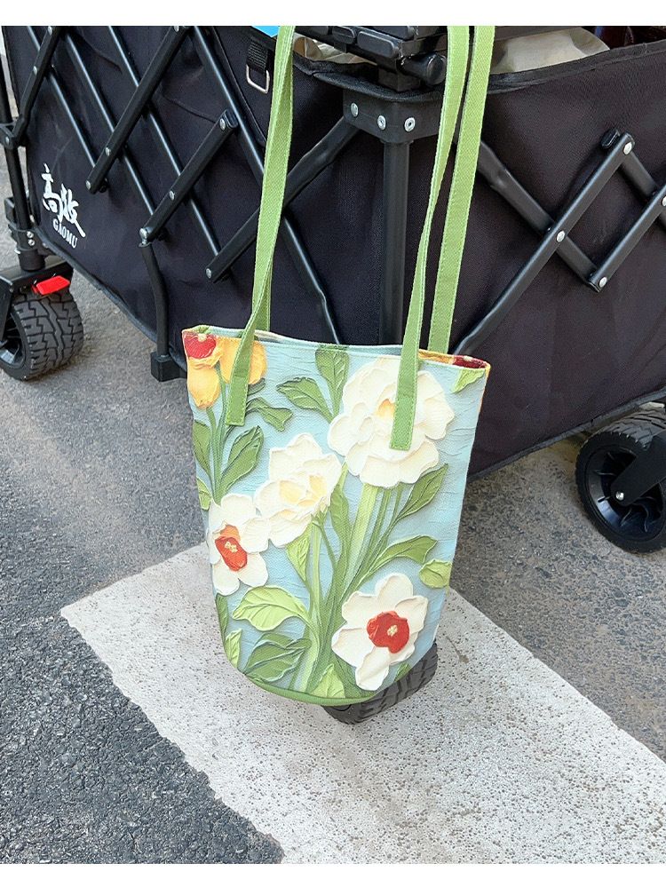 High-end Canvas For Women, New Large Capacity Bucket B, Fashionable Handb, Casual Versatile Shoulder And Crossbody_voghion.com