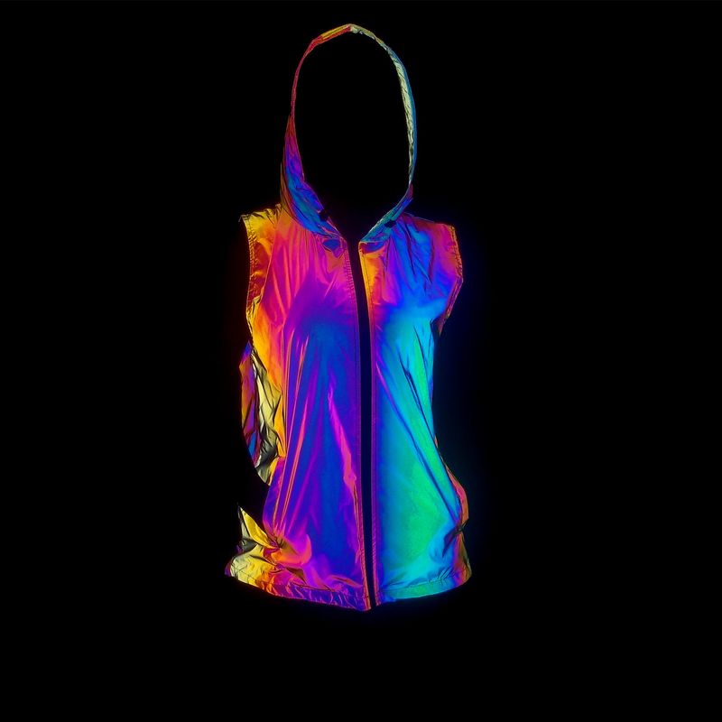 Men's Clothing 2024 new colorful reflective vest ins outdoor sports cycling luminous hooded vest_voghion.com