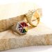 Women's Jewelry Hexagon Geometric Ring With Colorful Zircon Stones, Candy-Colored Windmill Design, Elegant And Stylish Statement Piece Everyday Wear_voghion.com