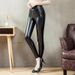 Leggings da corsa in similpelle a vita alta – Pantaloni termici aderenti da donna, elasticizzati ed eleganti (lucidi/opachi, foderati in pile, dalla S alla 5XL)_voghion.com