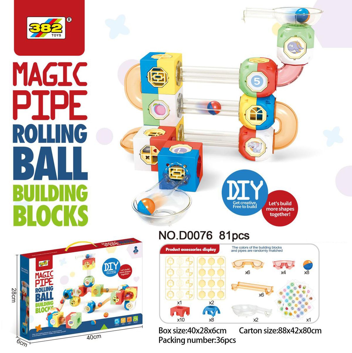 "STEM Educational Building Blocks Toy - 100-Piece DIY Pipe Maze Construction Set For Kids & Teens, Creative Play & Brain Development (Multi-Color)_voghion.com