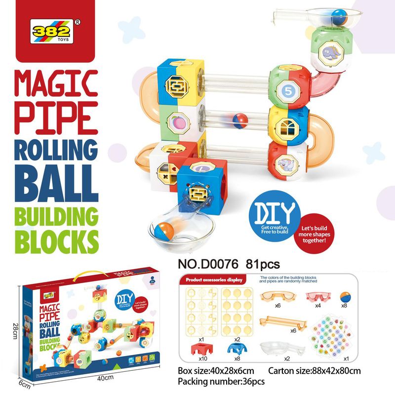Cross Border Marbles Pipeline Magnetic Track Building Blocks Puzzle Assembly Children's Ball Slide Splicing Toys_voghion.com