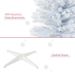 7' Snow Flocked Artificial Pencil Christmas Tree, Slim Xmas Tree With Realistic Branches And Plastic Base Stand For Indoor Decoration, White_voghion.com