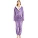 Women's Cozy Fleece Pajama Set With Kangaroo Pocket - Winter Warm Sleepwear & Loungewear For Home, Soft And Comfortable, Plus Size Available_voghion.com