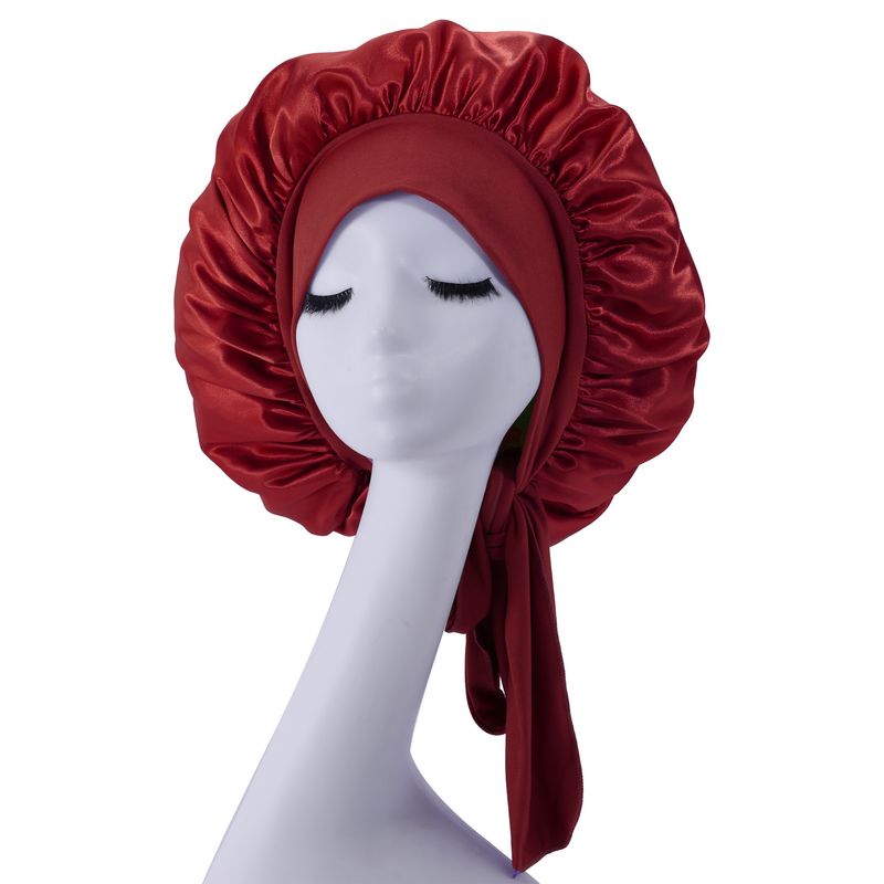 Medium Size (36cm) Satin Ribbon Bow Hair Cap & Shower Cap - Imitation Silk, Single Layer, Lightweight & Elegant (Best Seller)​_voghion.com