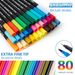 Set di 80 pennarelli acquerellabili a doppia punta per bambini e adulti - Pennarelli ad asciugatura rapida, fini e larghi, per disegno, schizzi, libri da colorare, borse di tela_voghion.com