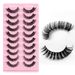 3D Faux 10Pairs Nerz Wimpern Flauschige Wispy Volumen Natürliche Lange Falsche Wimpern Handgefertigte Wiederverwendbare Make-up-Fälschung_voghion.com