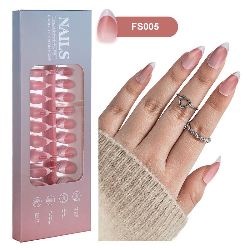 Nägel French Nail Sheet Nagel Patch Kurze Mandel Nagel Sheet Boxed 150_voghion.com