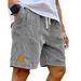 2025 New Men's Embroidered Logo Corduroy Fashion Drawstring Casual Shorts_voghion.com