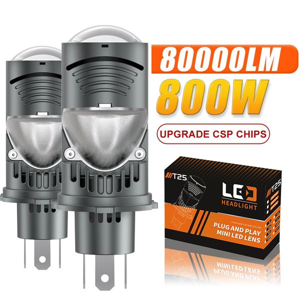 Bi Projektör LED Araba Farı CANBUS Ampul H4 Yüksek Düşük Işık Sis Lambası Ampulü 12V Otomobil Motosiklet Mini Lens_voghion.com