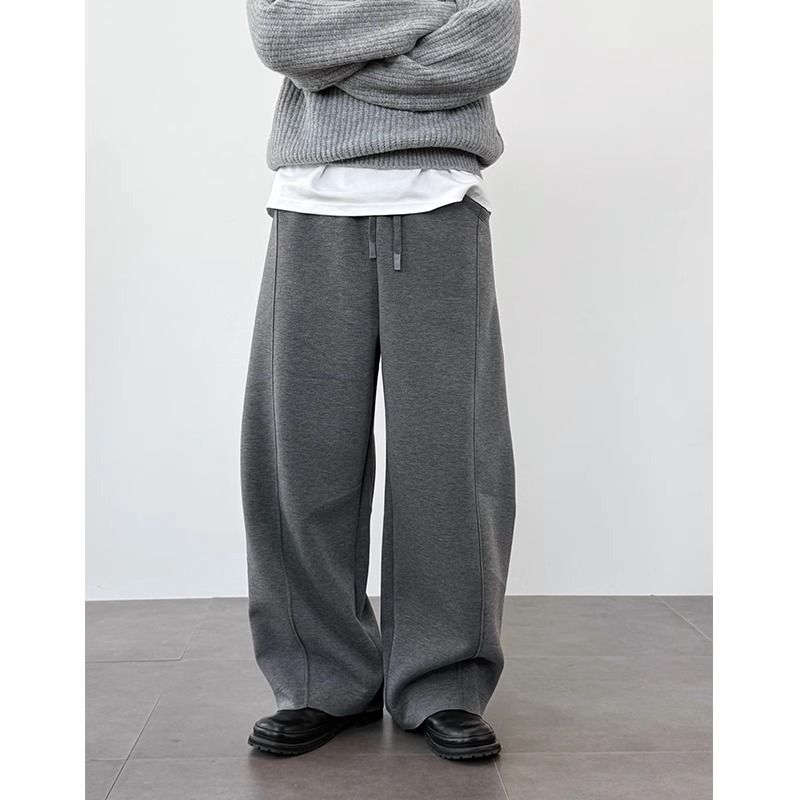Retro Style Men's Casual Pants - Loose Fit Drop Crotch Joggers With Vintage Cargo Design For Spring & Autumn_voghion.com