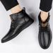 Scarpe da tavola casual da uomo con pile, stivali alti in pelle di grandi dimensioni, popolari per coppie_voghion.com