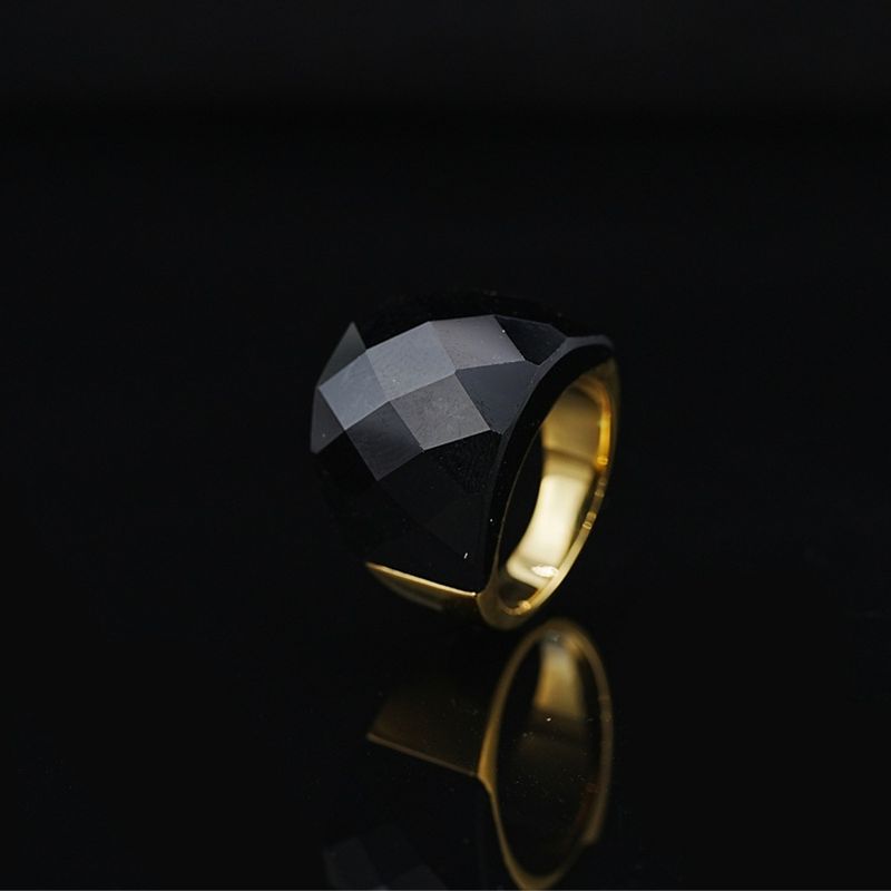 Anello da uomo in acciaio inossidabile multicolore con taglio a rombo, esagerato e audace, con personalità di nicchia_voghion.com