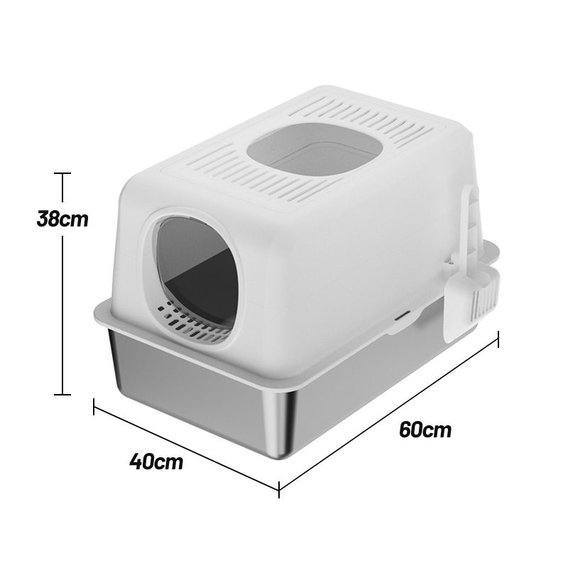 Pet Products Best Selling Top Entry Stainless Steel Cat Litter Box Deodorizing Fully Enclosed Cat Litter Box Deodorizing Multifunctional_voghion.com