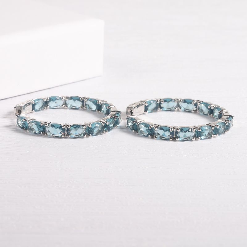 Live Broadcast One Piece Personalized Earrings Zircon Glass Sterling Silver Round Earrings_voghion.com
