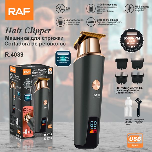 Tagliacapelli multifunzione RAF Clipper da tre ore, set per taglio di capelli, tagliacapelli elettrico, interfaccia USB_voghion.com