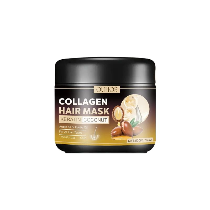 Kollagen-Haarmaske, Reparatur von Schäden, trockenes, krauses Haar, Keratin-Behandlung, sanfte Glättung, glänzend, tief feuchtigkeitsspendend, Pflegeprodukt für lockiges Haar_voghion.com