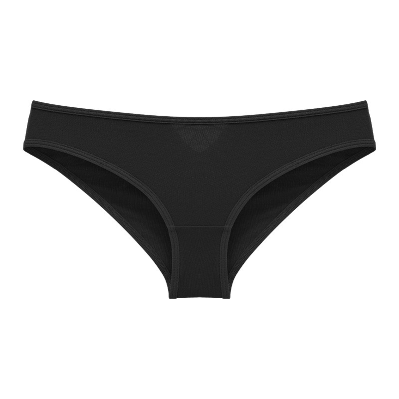 Sexy strap comfortable breathable cotton solid color low-rise triangle briefs_voghion.com