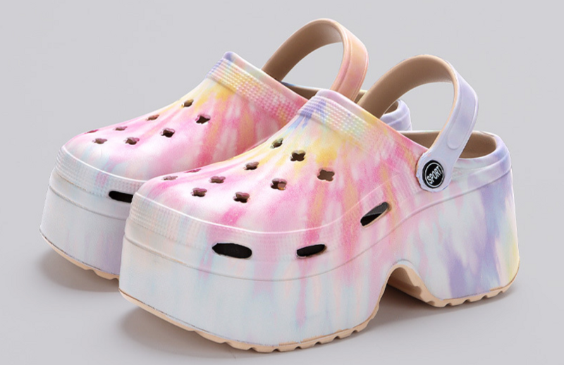 Fashion Outwear High Heel Slippers, Matsuke Garden Summer Two Wear Beach Sandals, Thick Sole Hole Shoes, Women's 9cm_voghion.com