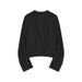 Hua Mian Brushing Casual Women's Long Sleeve Autumn/Winter Hoodie Lazy Style Two Piece Set Black_voghion.com