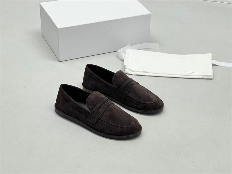 Pantofi de damă Lefu Niche din piele de vacă cu vârf rotund și talpă plată, leneși, pentru naveta, lucrați manual_voghion.com