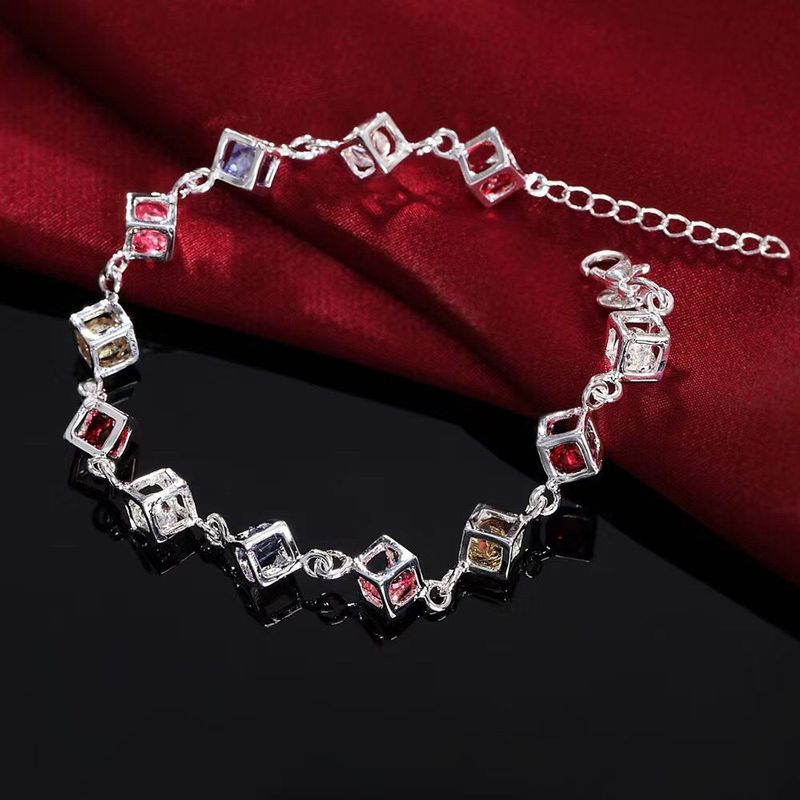 Fashionable Rubik's Cube Colored Hot Zircon 12 Block Bracelet Light Niche Ins Des_voghion.com