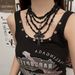 Collier à pampilles en perles croisées de style gothique punk pour femme, chaîne de clavicule lourde et sombre_voghion.com