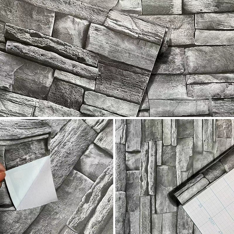 3D Pattern For Bar Gray Brick Storefront Decoration Background Wallpaper_voghion.com