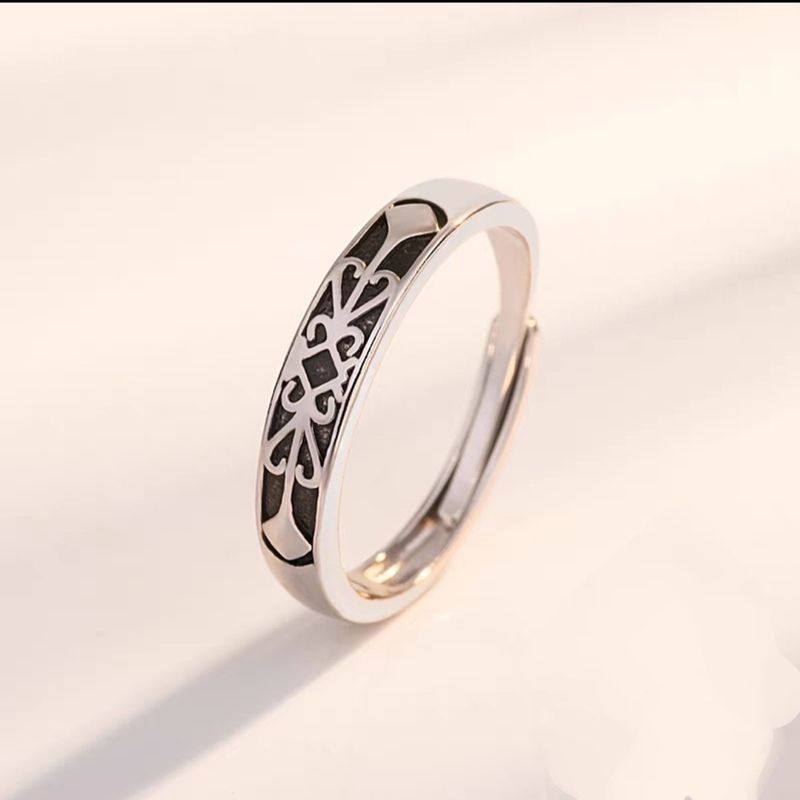 Reines weißes Kupfer, lichtecht, Prinzessin, Ritter, Paarringe, Männer und Frauen, Mondstein, Paar, Nische, Geburtstagsgeschenk für_voghion.com