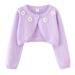 Girls' Knit Cardigan With Floral Pattern - Soft Cotton Long Sleeve Open Front Sweater For Toddler & Kids (3-8 Years, 90-160cm)_voghion.com