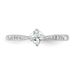 Sterling Silver Rhodium-plated Polished & Square Shaped CZ Ring_voghion.com