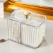 Square Cotton Swab Organizer - Dustproof Makeup Storage_voghion.com