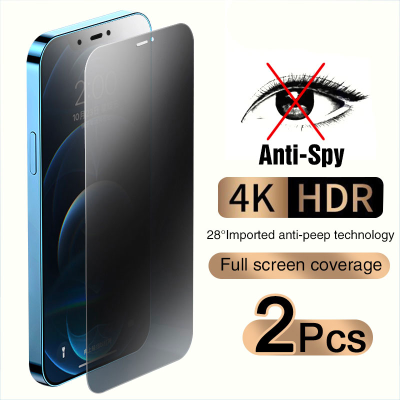 2 KOS Zaščitno steklo Zasebnost Za iPhone 14 PRO MAX Anti-Spy Glass Za iPhone 13 12 11 XS Max XR 7 8 Plus SE 2022 Kaljeno Steklo_voghion.com