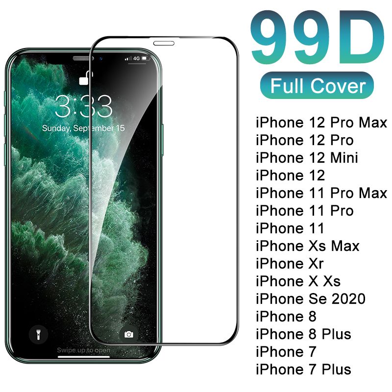 Vollständiger Displayschutz aus gehärtetem Glas für iPhone 11 12 Mini Pro Xs Max X Xr Displayschutz für iPhone 7 8 6S 6 Plus _voghion.com