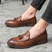 Spitzschuh Freizeitschuhe aus Leder Herren Hochzeitsschuhe Brogue Quaste Slip-On Höhe zunehmende Herrenschuhe Sehne unten Haarstylist Mode Schuhe_voghion.com