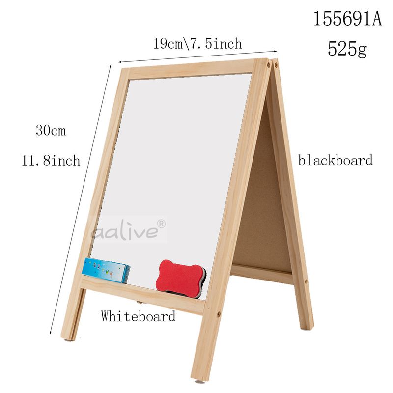 Double-sided Foldable Easel Wooden Writing Board Small Blackboard Drawing Board Wooden Magnetic Shop Advertising Message Board Ornaments_voghion.com