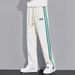 Men's Clothing Straight Leg Casual Sweatpants Men's Summer Loose Wide Leg Pants Thin Striped Versatile Sports Pants_voghion.com