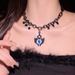 Dark Style Demon Eye Necklace Niche Hip-Hop Choker Design High-End Clavicle Chain Unisex Couple Trendy Brand_voghion.com