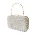 Elegante, handgehaltene Perlennische mit weicher Oberfläche und Schlossschnalle für Damen, kleine, quadratische Umhängetasche für Abendkleider_voghion.com