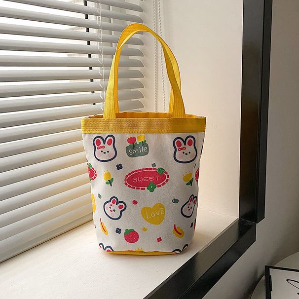 Women’s Bags Canvas Bag Tote Bag Office Worker Lunch Box Bag Cartoon Cute Bucket Small Bag Original Lunch Bag_voghion.com