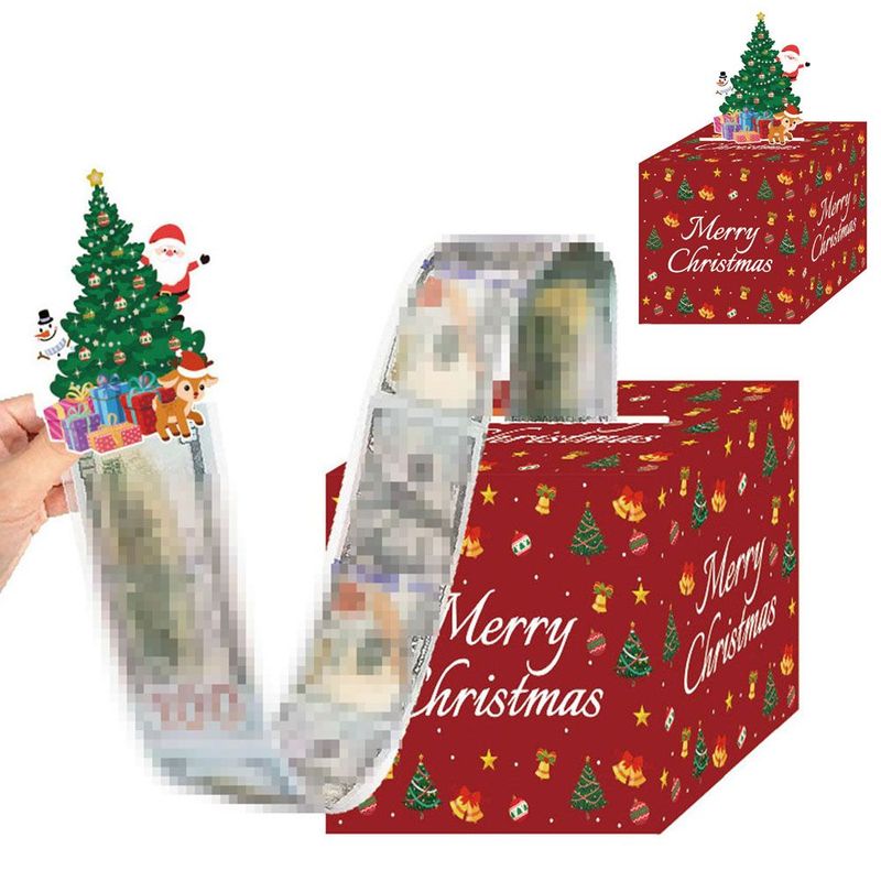 Christmas Money Box For Cash Gift Pull With Christmas Tree Card And Transparent Bags Surprise Money Holder Cash Gift Xmas Money Pull Box For Christmas Birthday New Year Party Supplies_voghion.com