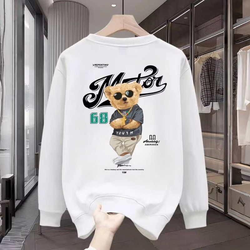 Abbigliamento maschile Primavera e autunno Nuovo stampato Felpa Uomo Girocollo Largo Casual All Match Tops_voghion.com