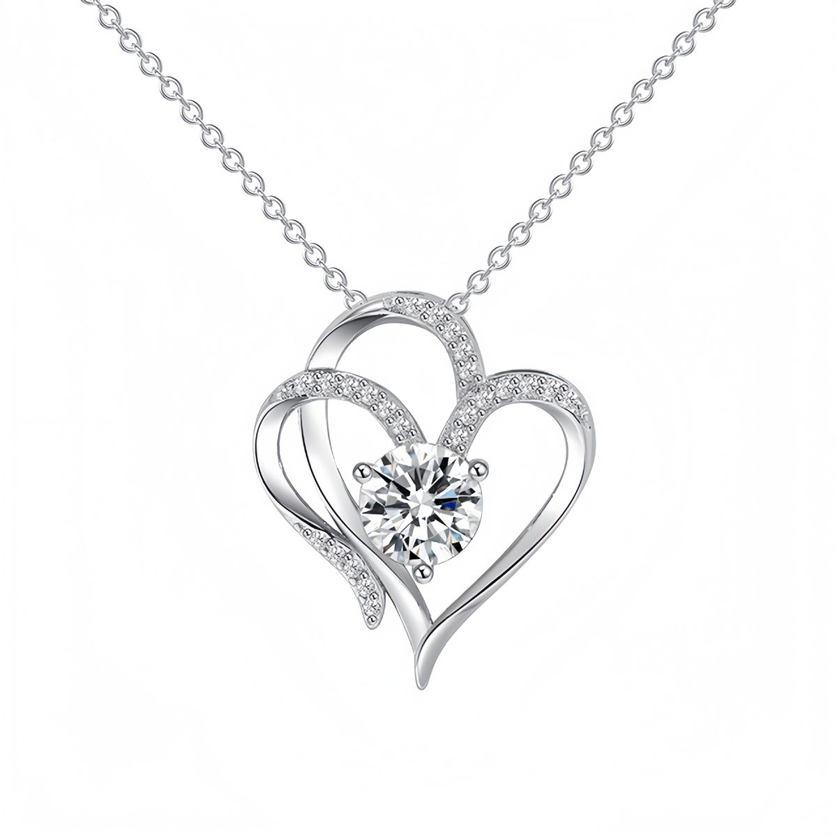 Doppelherz-Anhänger für Frauen, heiß verkauftes Temperament, vielseitig und hochwertig, Schlüsselbein-Halsketten-Accessoire_voghion.com