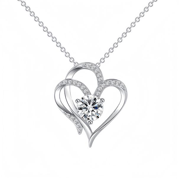 Doppelherz-Anhänger für Frauen, heiß verkauftes Temperament, vielseitig und hochwertig, Schlüsselbein-Halsketten-Accessoire_voghion.com