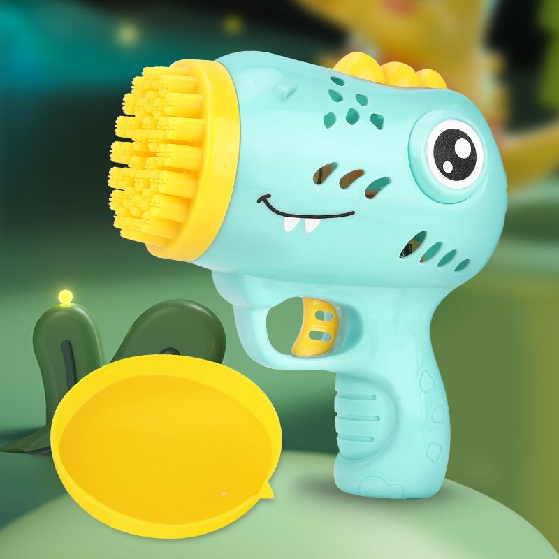 Dinosaurier-Seifenblasenpistole – Elektrische Seifenblasenpistole mit 36 Löchern für Kinder, Hand-Seifenblasenmaschine mit wiederaufladbarem Akku (Partyspielzeug für draußen)_voghion.com